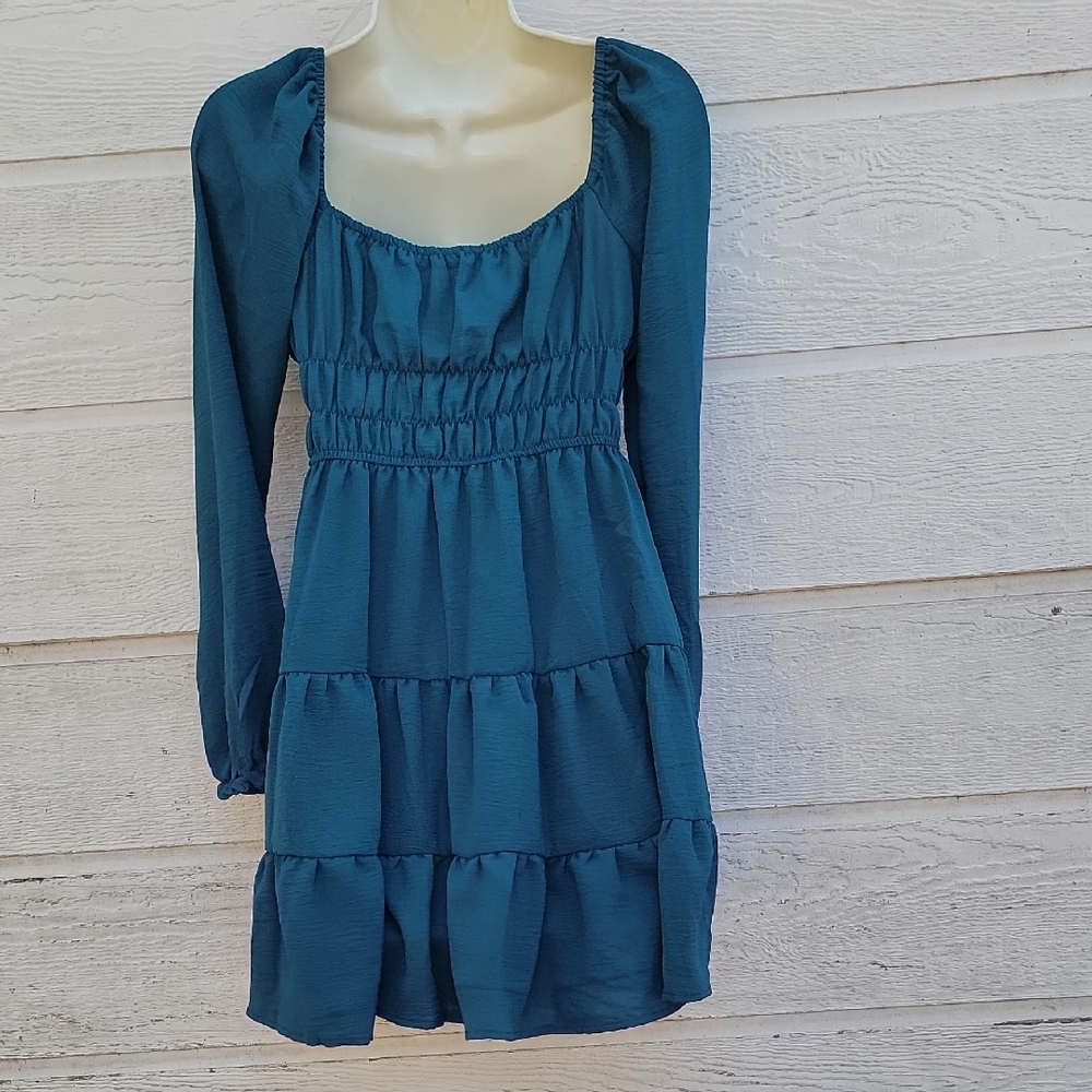 Liberty Love Teal Long Sleeve Dress Size S - Picture 9 of 13